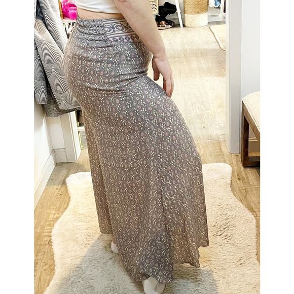 Mexicali Blues Cropped Wide Leg Printed Palazzo Pants Cream Pink Small - Picture 1 of 10